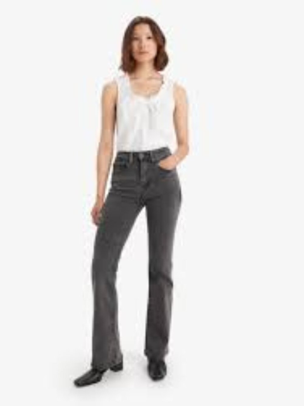 Levi's Black washed 726 High Rise Flare Jeans 33 / 16